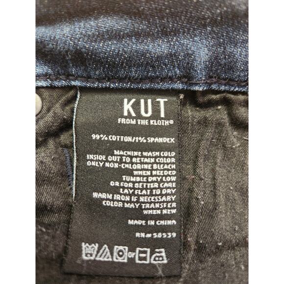 Kut From the Kloth Skinny Stretch Distressed Denim Medium Dark Wash Jeans Size 2 - Picture 6 of 7